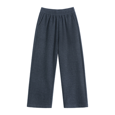 小个子人字纹毛呢窄版直筒阔腿裤