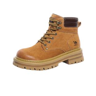 骆驼大黄靴马丁靴女款2026新款英伦风春季厚底靴子登山鞋工装短靴