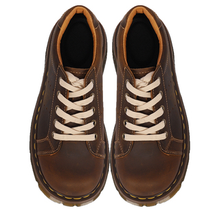 疯家自制 中古vintag鞋厚底增高马丁鞋靴女古着大头皮鞋松糕鞋子