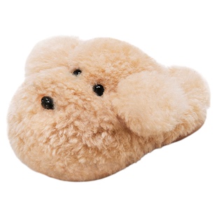 chikoku可爱比熊亲子款棉拖鞋女冬季加绒保暖居家室内加厚拖鞋男
