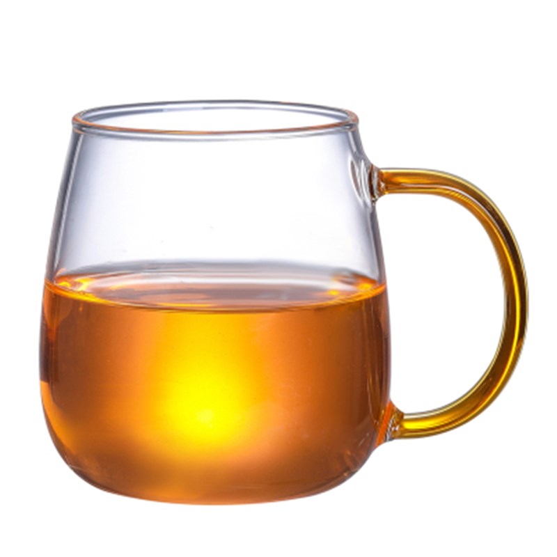 家用耐热带把玻璃杯泡茶茶杯带盖有手柄喝水透明杯子水杯大肚杯