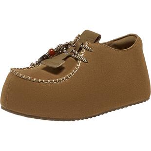 【栗子慕斯】百思图2025秋商场新款厚底全包勃肯鞋女单鞋E7350CM5