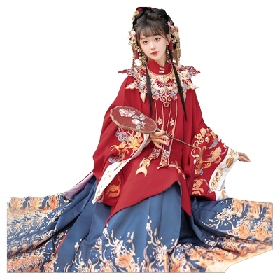 裳云兮明制云肩花嫁汉服