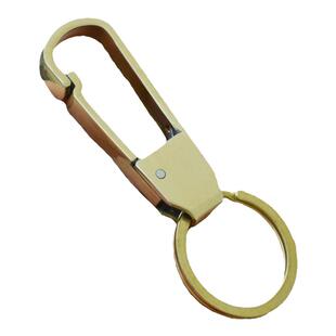 手工黄铜车钥匙扣 简约小清新创意男女士汽车钥匙链挂圈激光刻字