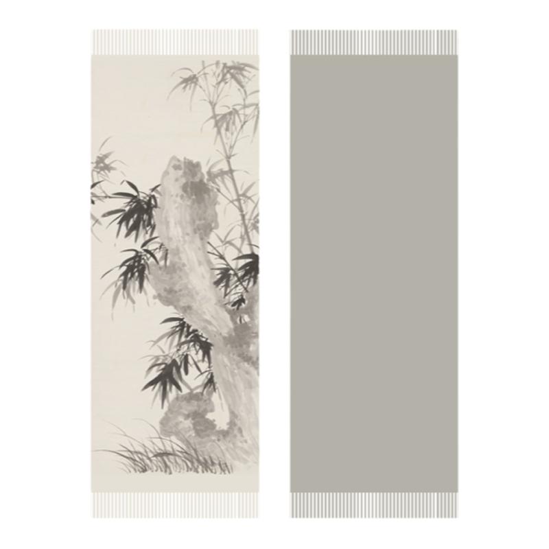禅意竹子披肩围巾国风