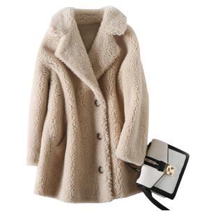 2025冬季澳洲羊羔毛宽松皮草外套女皮毛一体颗粒羊剪绒大衣女短款