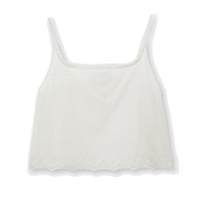 marchen薄雾刺绣上衣背心吊带