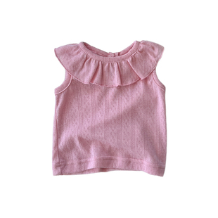 女宝宝夏季甜美背心套装女童韩系花边领薄款上衣婴儿洋气花苞裤子