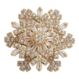 14K包金保色镶锆石可旋转雪花隔珠手链项链串珠材料diy饰品配件