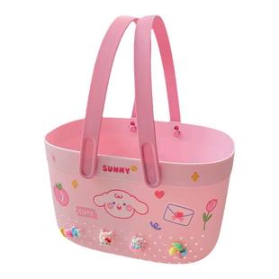 多巴胺浴筐可爱少女沐浴露收纳篮游泳沐浴篮宿舍手提洗澡篮子小号