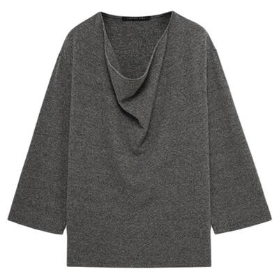 RODERIC WONG2025秋季高级感羊毛荡领上衣阔腿空气裤极简风套装女