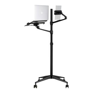 埃普笔记本电脑支架站立办公桌带滚轮悬空升降落地移动ipad平板托架手机懒人床边通用底座散热支撑架直播拍摄