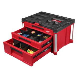 Milwaukee美沃奇工具箱米沃奇家用五金组合堆叠箱三抽屉进口8447