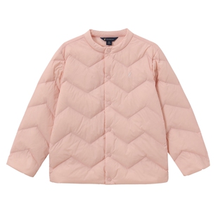 POLOWALK童装女童羽绒服轻薄无领羽绒内胆2025冬装保暖短款外套