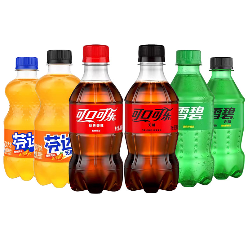 可口可乐雪碧芬达经典碳酸饮料300ml*12瓶整箱装混合口味小瓶汽水