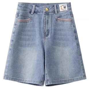 复古牛仔短裤女夏季2026新款夏天高腰宽松休闲薄小个子五分裤夏款