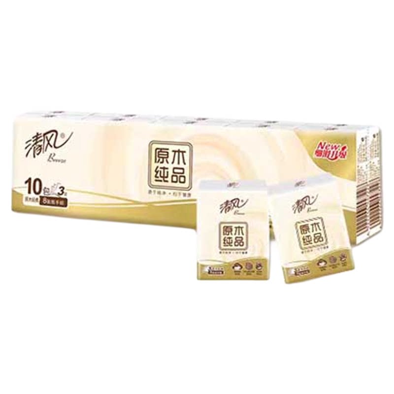清风原木纯品手帕纸90包