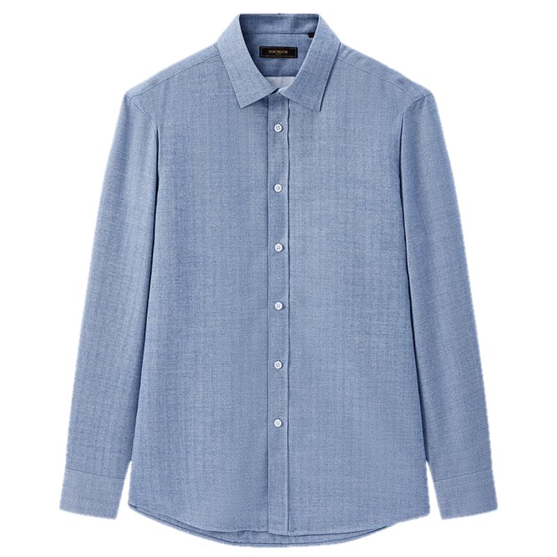 【羊毛内胆】雅戈尔秋冬新品商务休闲人字纹舒适保暖长袖衬衫男