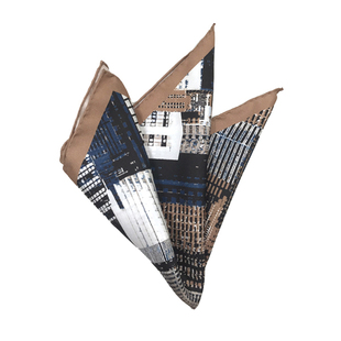 真丝印花口袋巾方巾 超有设计感西服配饰抽象马小汽车西装胸巾