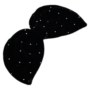 质感丝绒~黑色高级感烫钻蝴蝶结马尾夹发夹香蕉夹绑头发马尾竖夹