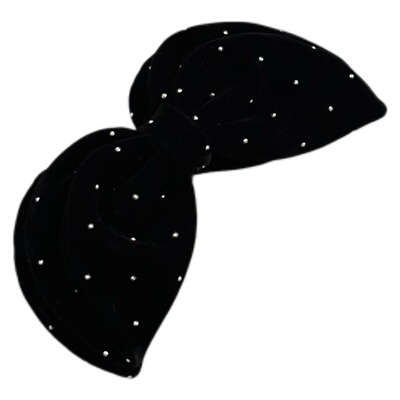 丝绒烫钻蝴蝶结马尾夹