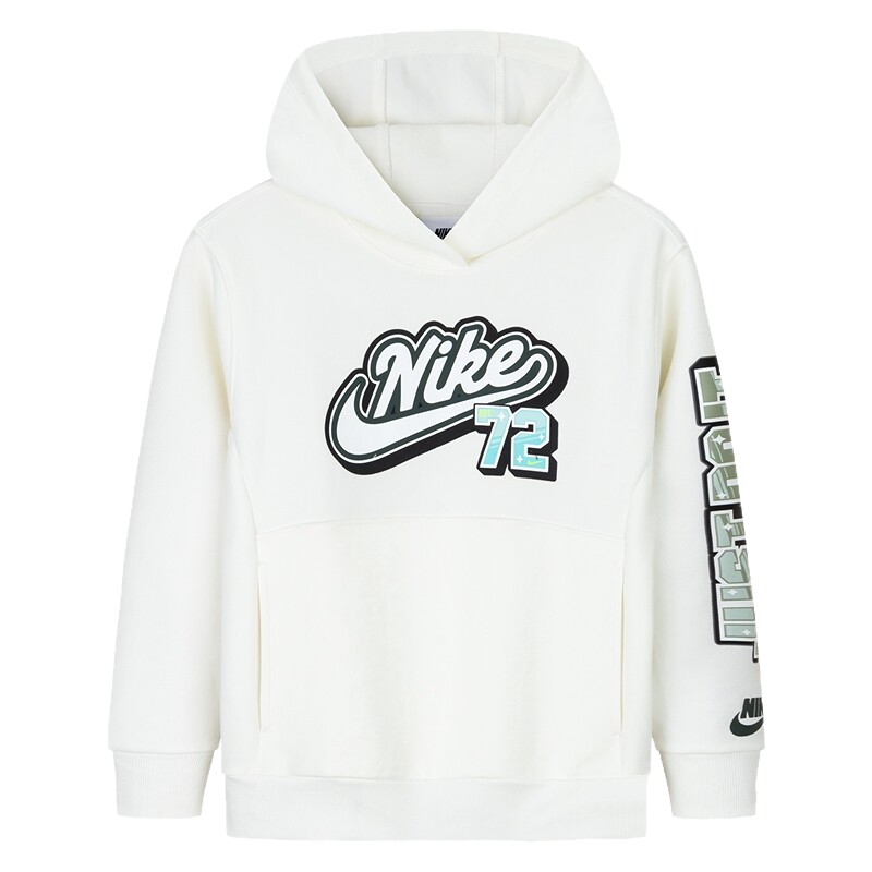 Nike童装男女童连帽卫衣春秋季儿童小童运动上衣长袖白NY2432102