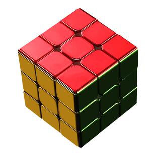 圣手炫彩三阶磁力魔方黄金电镀炫酷益智儿童玩具顺滑比赛专用正品