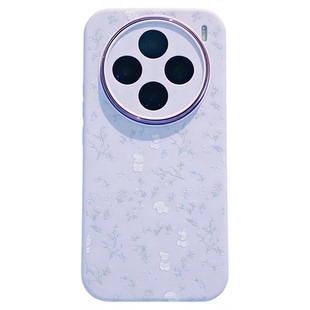 ins风温柔紫色碎花适用vivox200/x100pro手机壳新款高级感x80/x90网红爆款手机套x300pro硅胶外壳防摔保护套