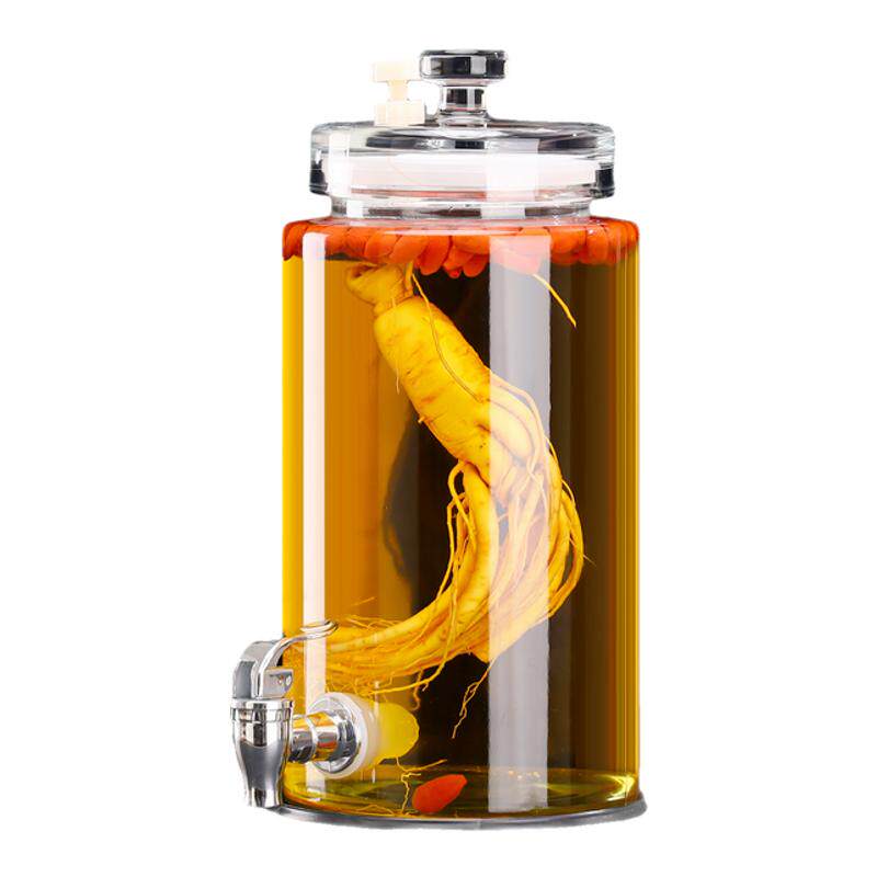 人参药酒酒罐酒缸酒坛带龙头容器玻璃瓶泡酒专用酒瓶家用高档密封