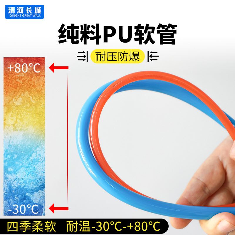 英制PU气源软管聚氨酯高压油管润滑气线气管软管耐低温气动器