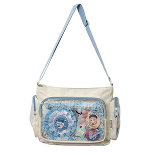 日系二次元漫展斜挎包学院撞色单肩包大食量谷子吧唧扎板痛包娃包