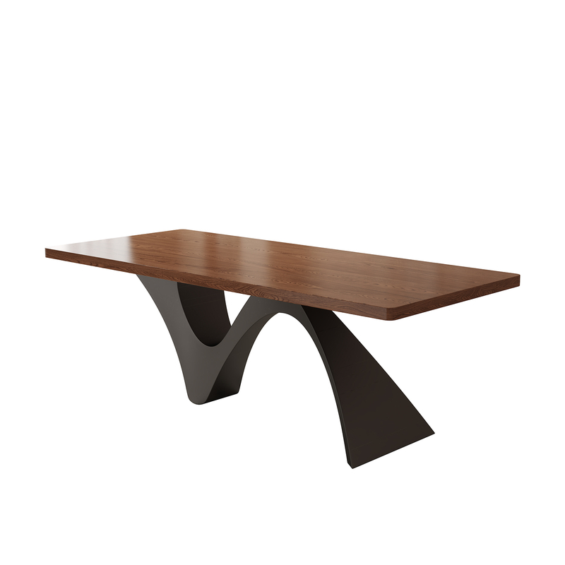 中古风实木餐桌家用饭桌客厅书桌办公桌设计师款轻奢法式复古长桌