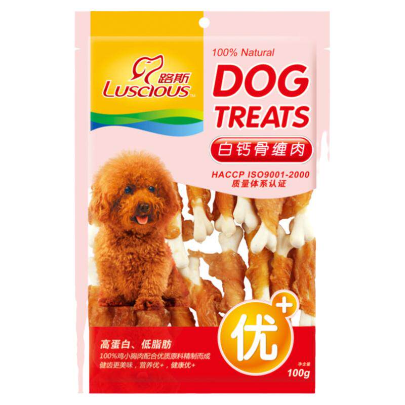 【2袋】路斯狗零食钙骨缠肉100g