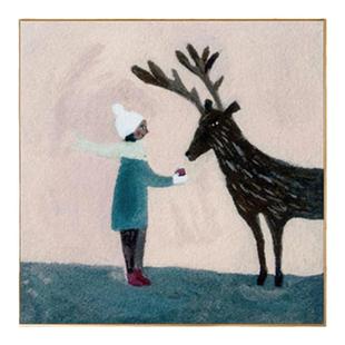 朝画夕拾人物插图艺术装饰画小众北欧治愈系挂画圣诞节新年挂画