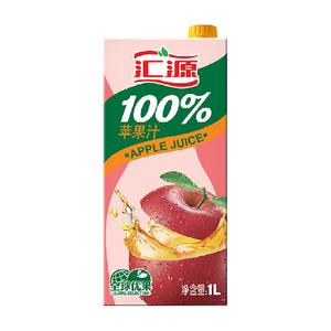 汇源100%苹果汁果蔬汁1000ml/盒浓缩果汁饮料鲜果饮品