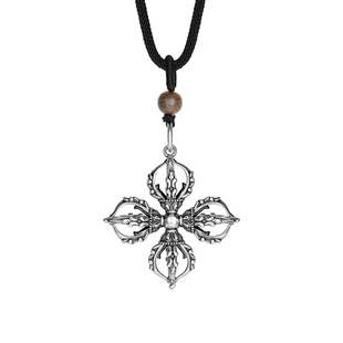 周大生转珠阁四方无碍十字金刚杵足银项链轻奢高级生日礼物送男生