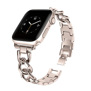 KASO适用于iWatch8/6/5/4苹果手表apple watch Ultra7表带se创意41金属不锈钢牛仔小香风链条45mm女款个性S8