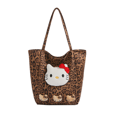 可爱HelloKitty包包女豹纹托特包