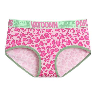 花佃品色纯棉中腰三角印花女裤