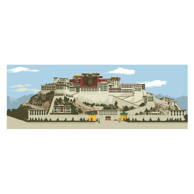 西藏纯棉十字绣套件印花包邮新款