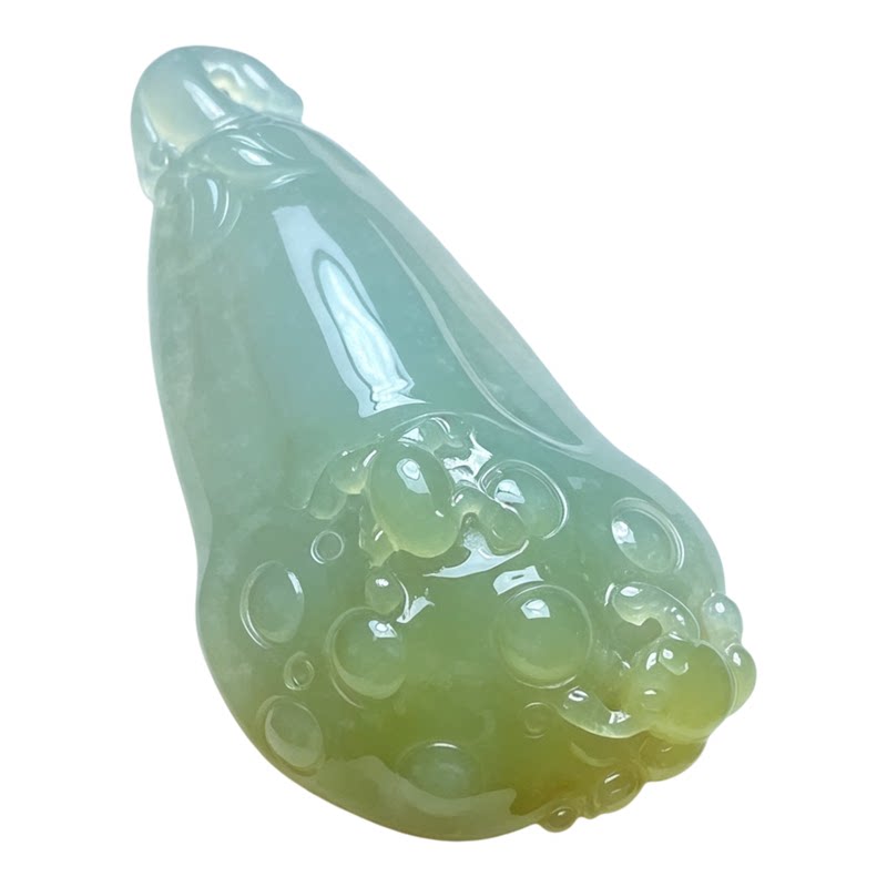 翠贵人冰糯种黄翡莲蓬如意吊坠