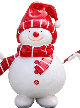 圣诞发光玻璃钢雪人雕塑摆件