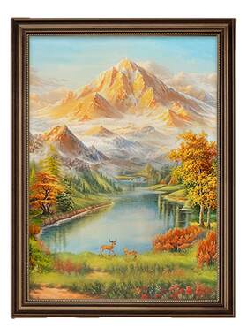 山水画玄关装饰画轻奢高级感