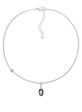 S.S.V.复古珐琅椭圆锆石项链