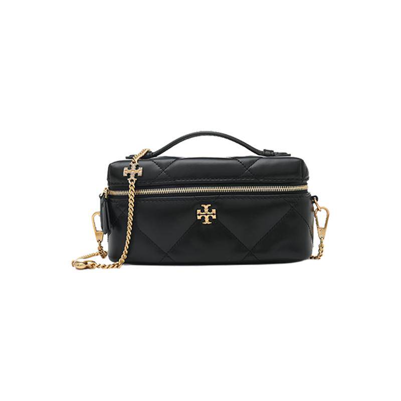 【自营】Tory Burch/汤丽柏琦Kira菱格纹牛皮革女士链条化妆包