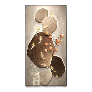 石鱼祥瑞入户玄关装饰画高级感走廊过道挂画新中式轻奢寓意好壁画