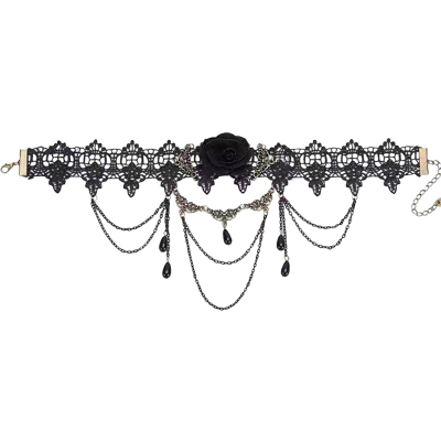 choker暗黑系黑色蕾丝脖子项链