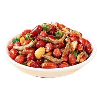小鱼花生米下酒菜开袋即食小鱼干多味油炸花生零食小吃烧烤店商用