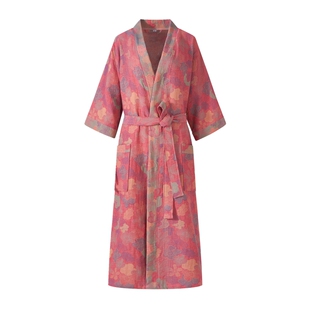 a类双层纱布浴袍纯棉春秋冬季睡袍睡衣家居服情侣款吸水速干浴衣