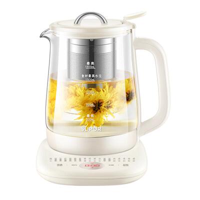 苏泊尔养生壶家用多功能316L智能花茶壶办公室自动烧水壶1.8L容量
